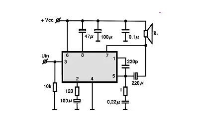 TBA820M I electronic component with associated schematic circuit diagram